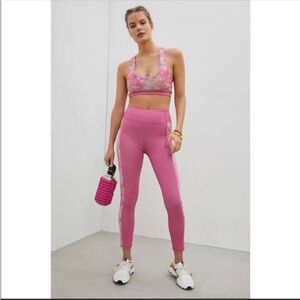 ANTHROPOLOGIE Pink Activewear Set Sports Bra Leggings Lounge XS NWT